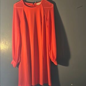 Elegant Red Long Sleeve Dress